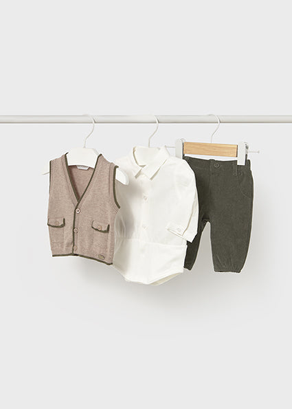 Completo gilet 3 pezzi neonato