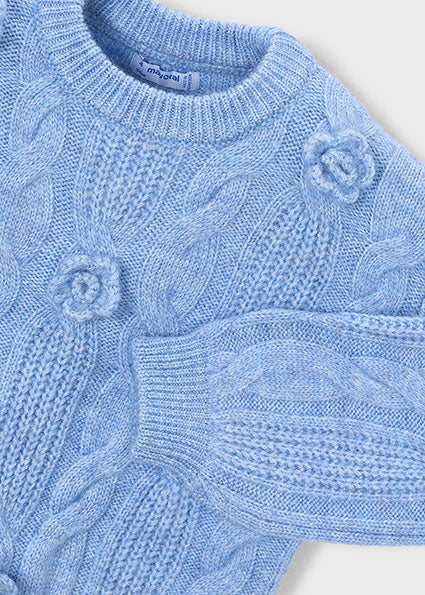 Maglione applicazione fiore bambina