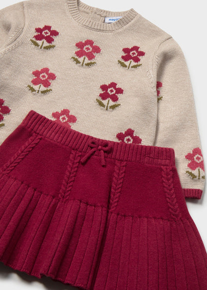 Completo gonna e maglione intarsi neonata