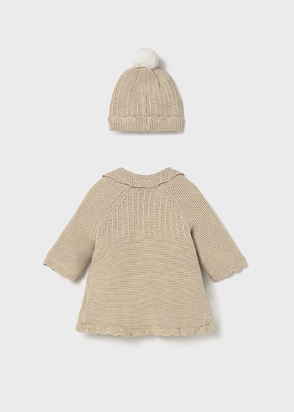 Capotto maglia con cappello neonata