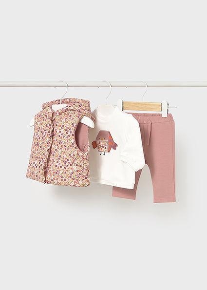Tuta con gilet stampa neonata