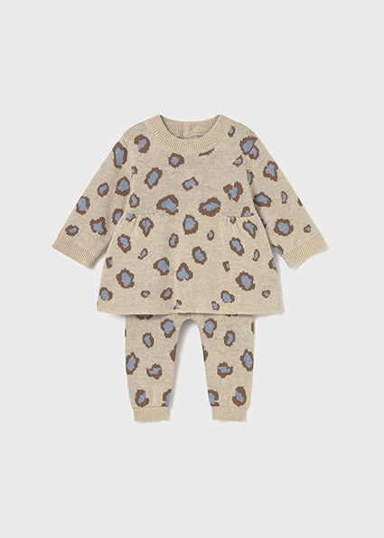 Completo pantalone e maglione stampato neonato