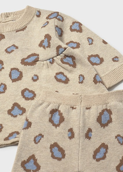Completo pantalone e maglione stampato neonato