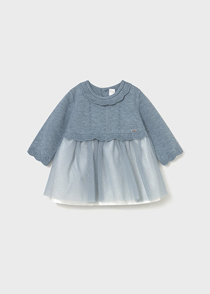 Vestito in maglia e tulle neonata