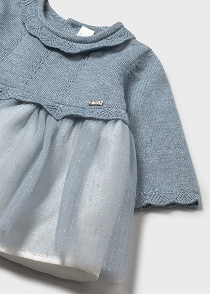 Vestito in maglia e tulle neonata