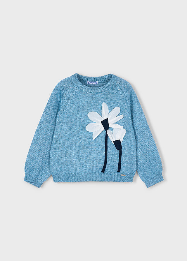 Maglione fiori applicazione bambina