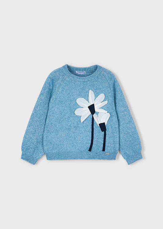 Maglione fiori applicazione bambina