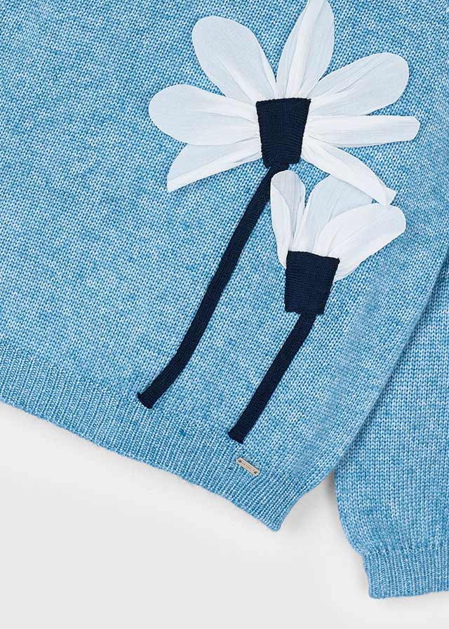 Maglione fiori applicazione bambina