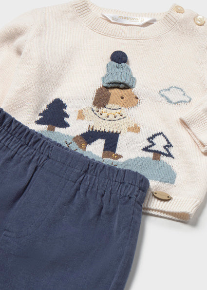 Completo pantalone e maglione neonato