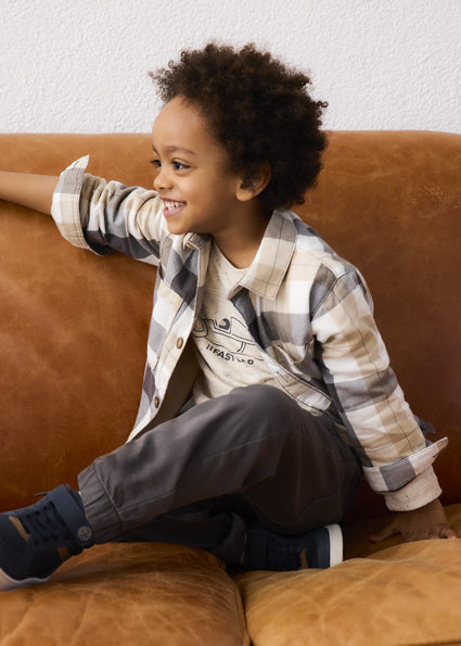 Overshirt quadri bambino