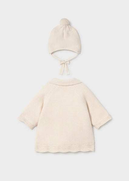 Cappotto a maglia con cappello neonata
