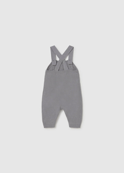 Completo 3 pezzi salopette a maglia neonato
