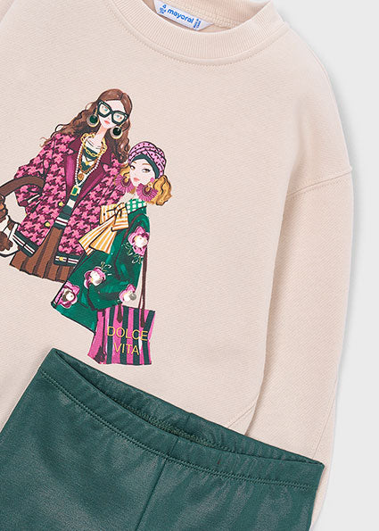 Completo leggings e felpa bambina