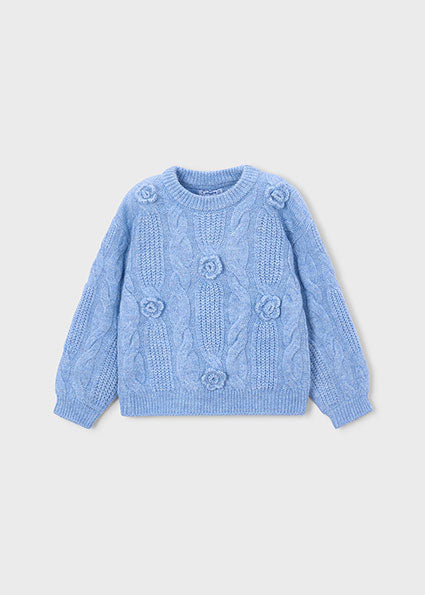 Maglione applicazione fiore bambina