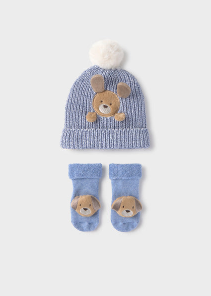 Set cappello e guanti orsetto neonato