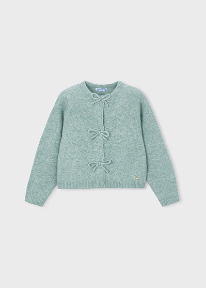 Cardigan a maglia con fiocchi bambina