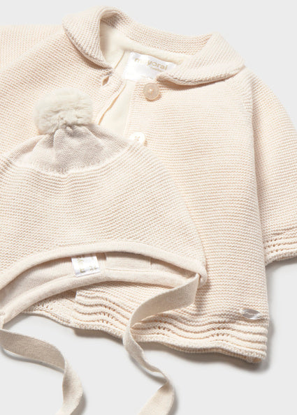 Cappotto a maglia con cappello neonata