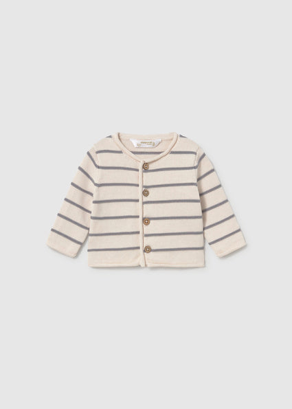 Completo 3 pezzi salopette a maglia neonato