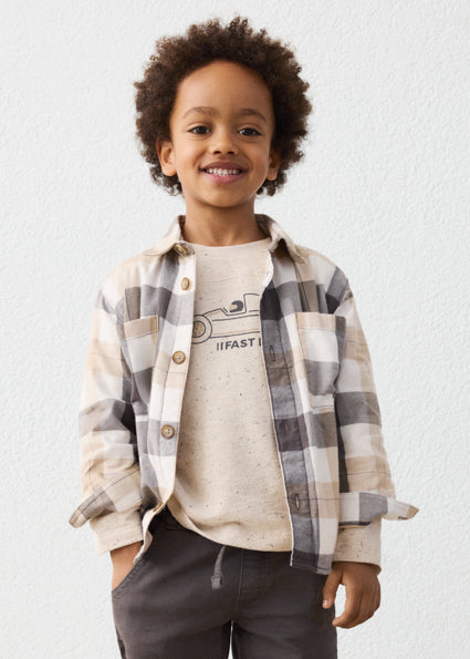 Overshirt quadri bambino