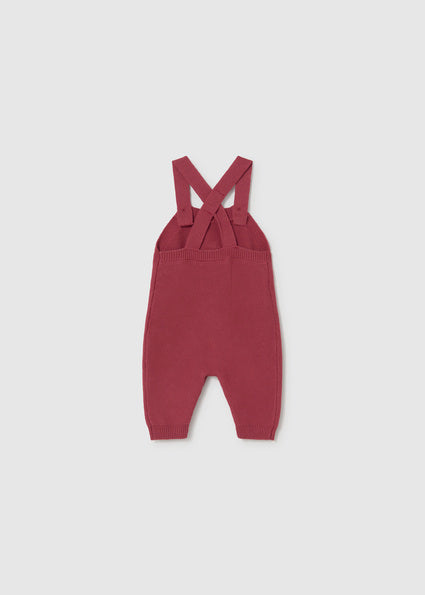 Completo 3 pezzi salopette a maglia neonato