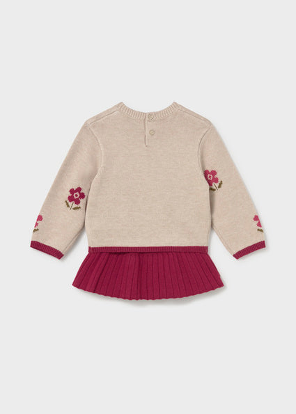 Completo gonna e maglione intarsi neonata