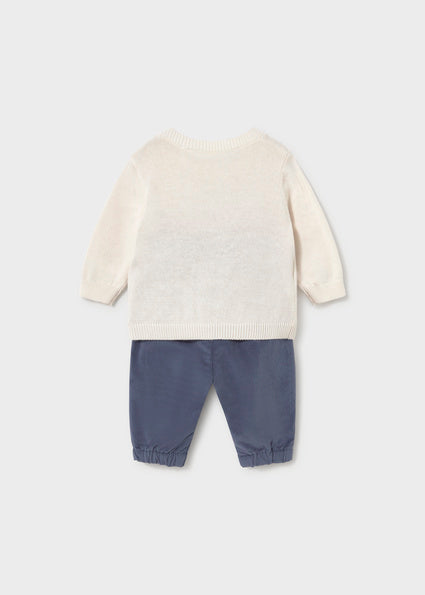 Completo pantalone e maglione neonato