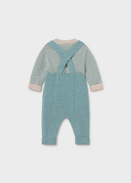 Completo salopette e maglione neonato