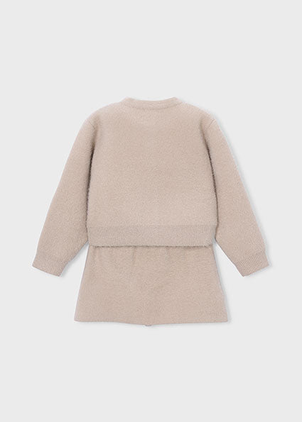 Completo gonna e cardigan in maglia bambina