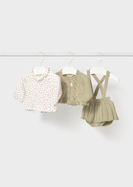 Completo 3 pezzi gonna neonata