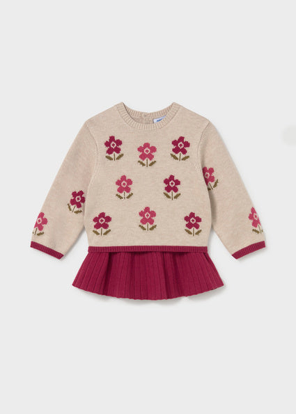 Completo gonna e maglione intarsi neonata