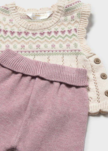 Completo 3 pezzi gilet neonata