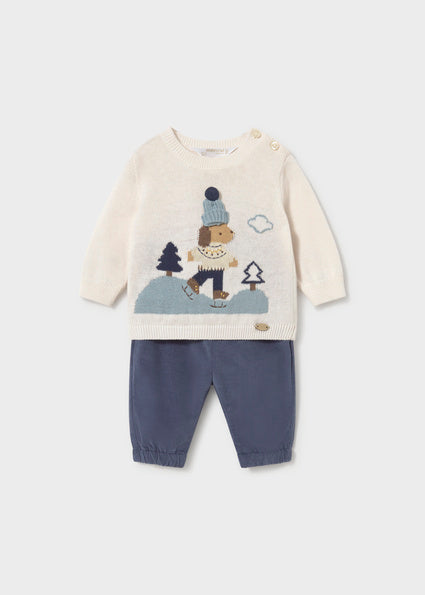 Completo pantalone e maglione neonato