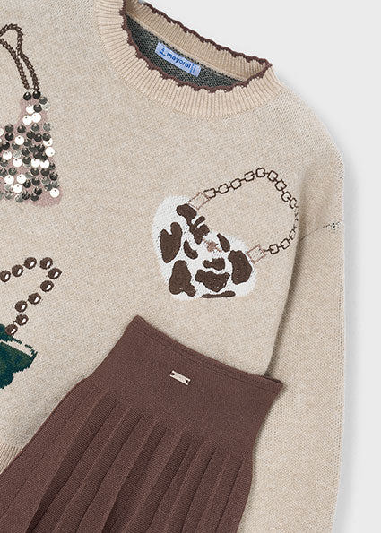 Completo gonna e maglione bambina