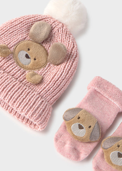Set cappello e guanti orsetto neonato