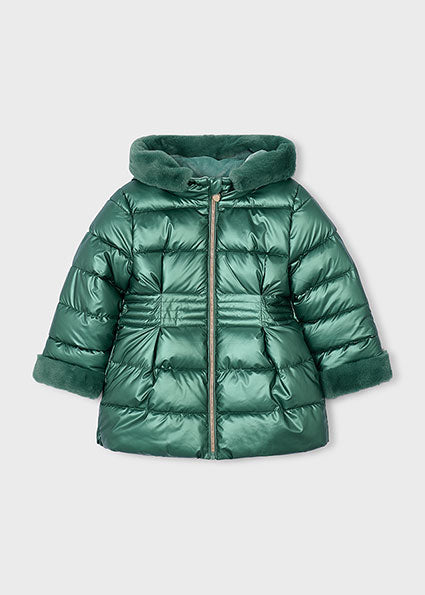 Giaccone metallizzato pellicciotto bambina
