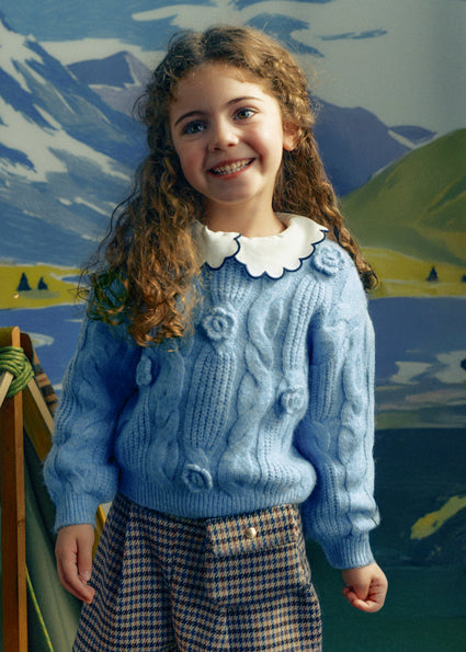 Maglione applicazione fiore bambina