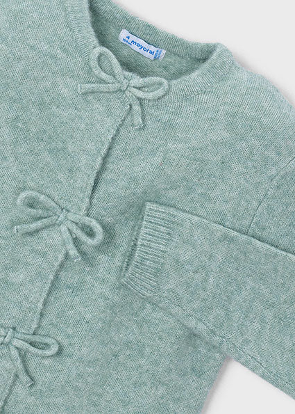 Cardigan a maglia con fiocchi bambina
