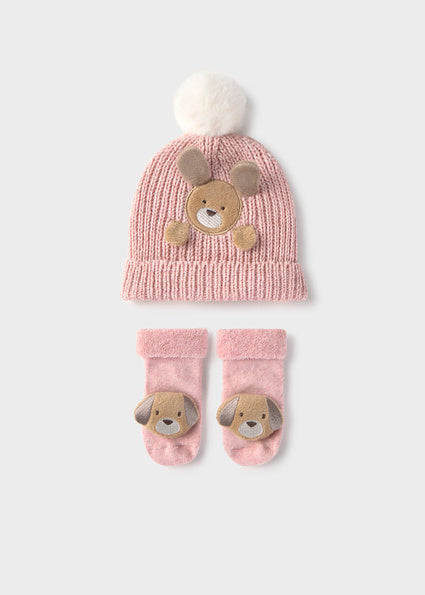 Set cappello e guanti orsetto neonato